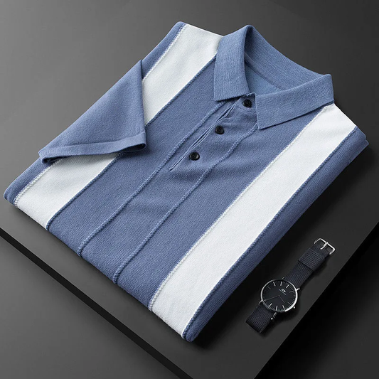 Premium Dual-Stripe Textured Polo T-Shirt
