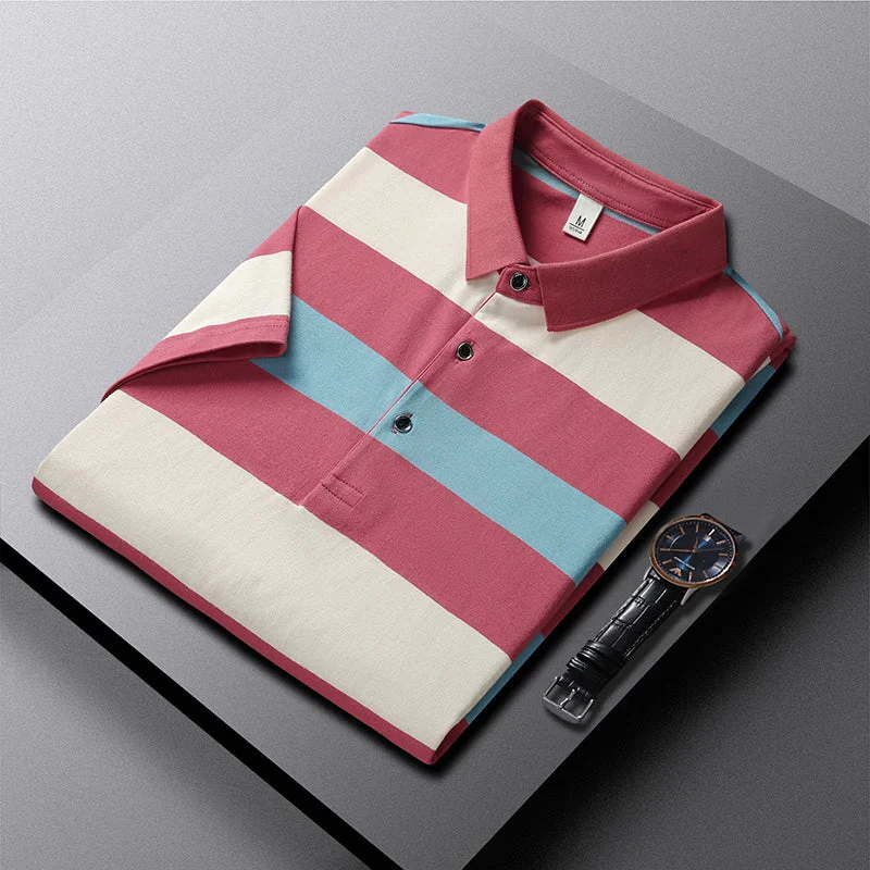 Bold Multi-Stripe Premium Polo T-Shirt
