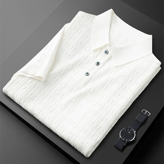 Premium Textured Knit Polo T-Shirt