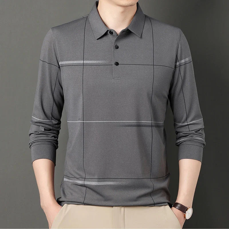 Premium Long-Sleeve Modern Polo Shirt