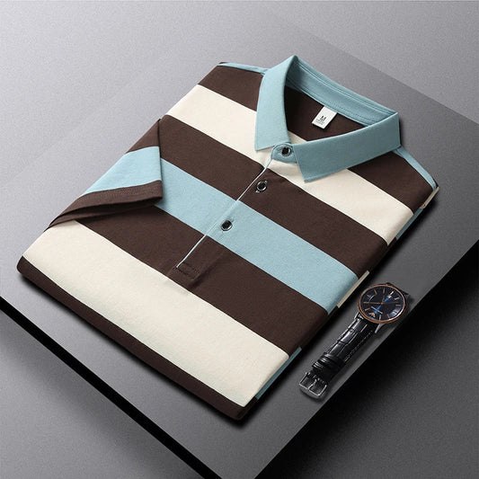 Bold Multi-Stripe Premium Polo T-Shirt