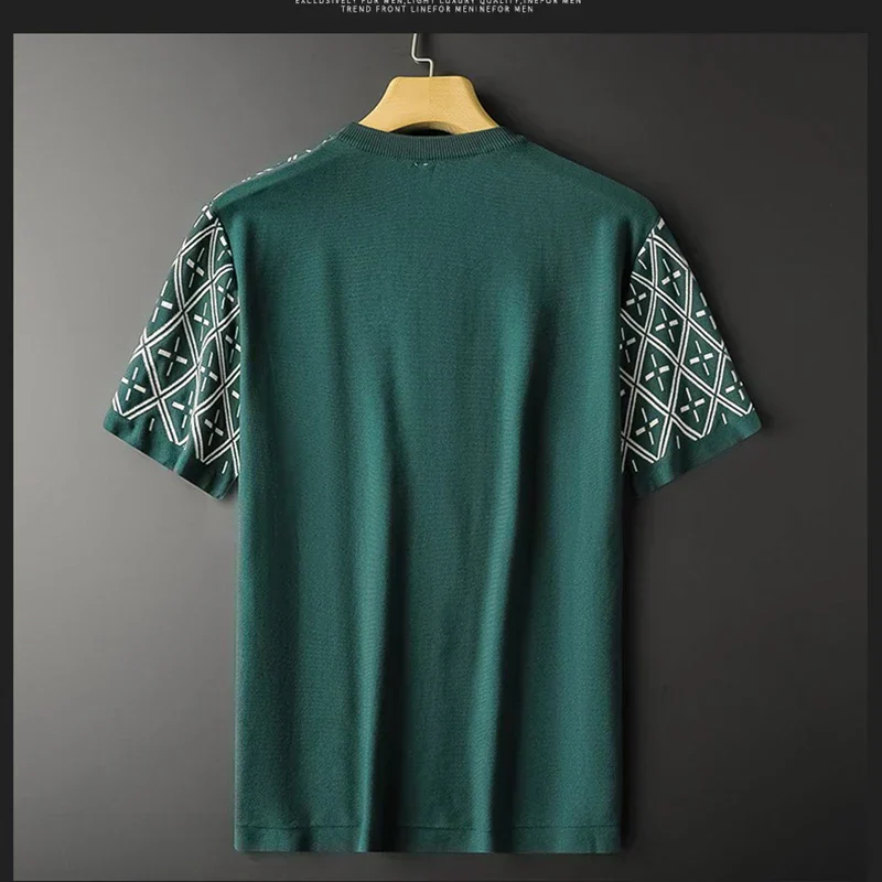 Premium Geometric Pattern Crew-Neck T-Shirt