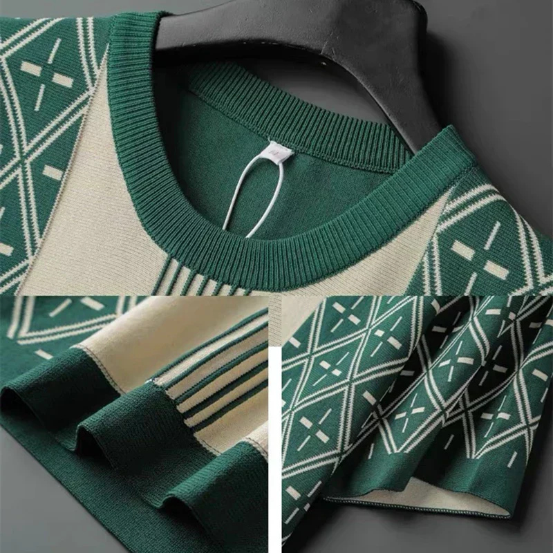 Premium Geometric Pattern Crew-Neck T-Shirt