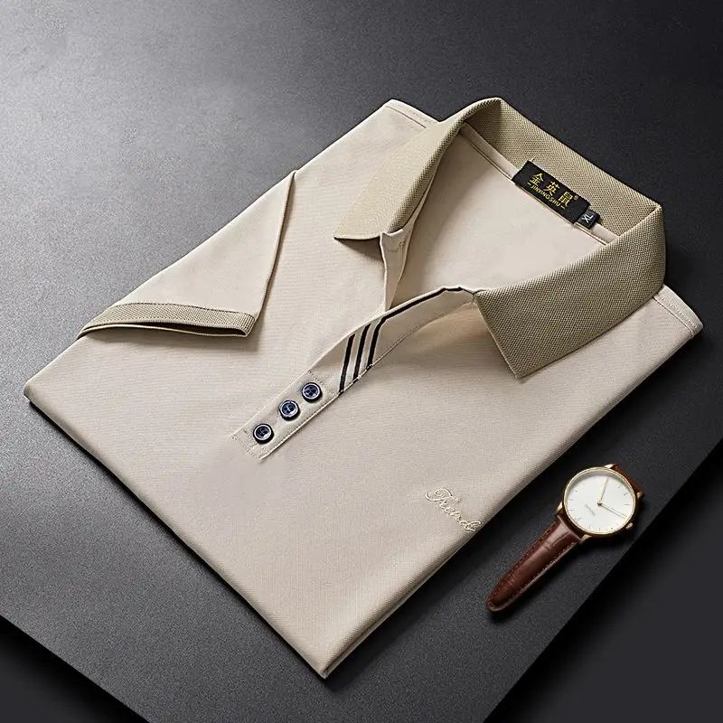 Premium Contrast-Collar Classic Polo T-Shirt