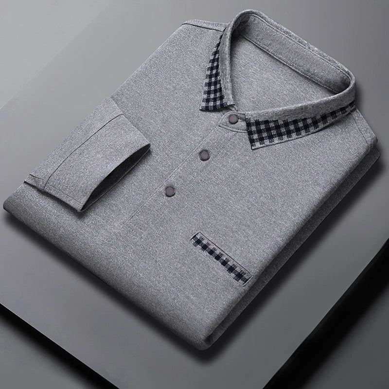 Premium Check-Detail Olive Polo T-Shirt