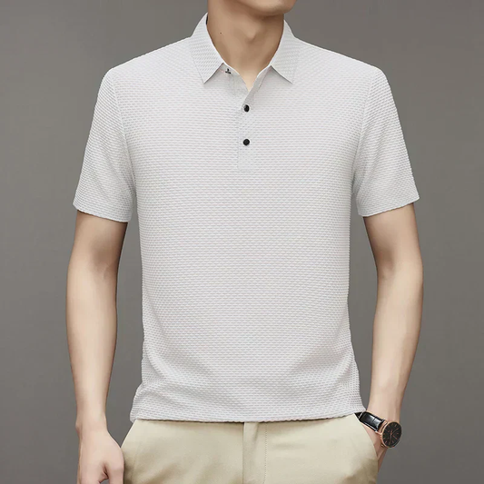 Premium Textured Short-Sleeve Polo T-Shirt