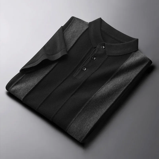 Premium Dual-Stripe Textured Polo T-Shirt