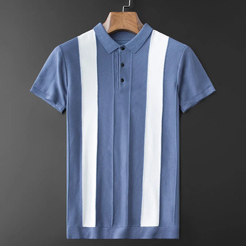 Premium Dual-Stripe Textured Polo T-Shirt