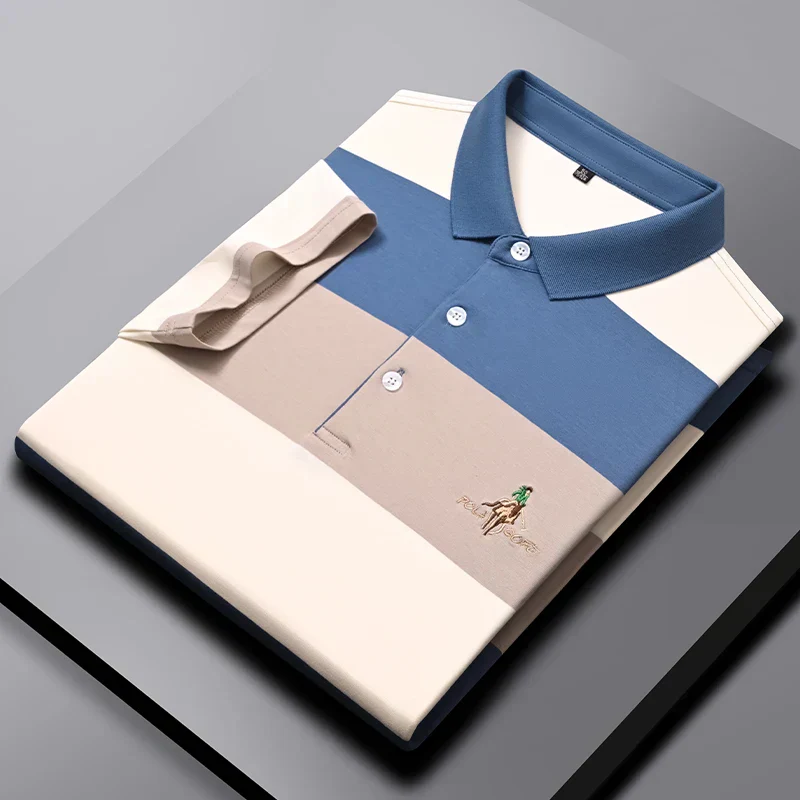 Soft Pastel Striped Casual Polo Shirt